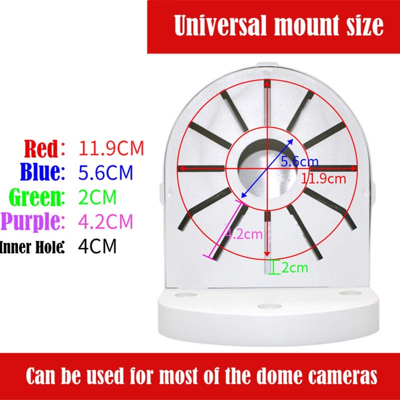 BeElion L-Shape Universal ABS Dome Camera Bracket - Weatherproof Wall/Ceiling Mount for Hikvision & More, with Integrated Cable Management - Image 5